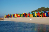 Beach huts on St James beach, Cape Town