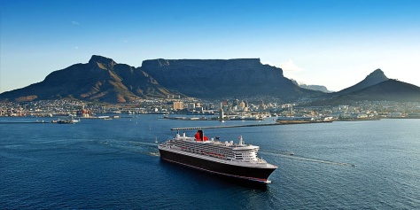 The Queen Mary 2 leaving in Cape Town - pic http://www.cunardline.com.au/ 